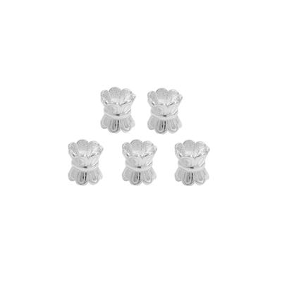 925 Sterling Silver Double Sided Bead Caps, 6mm, 5pcs