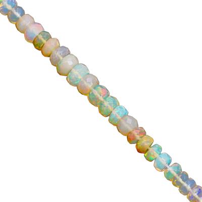 7cts Ethiopian Honey Opal Faceted Rondelle Approx 3x2 to 6x3mm,10cm Strand