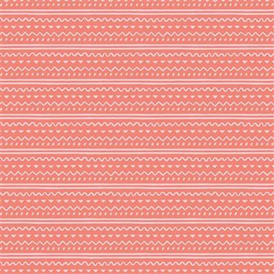 Riley Blake Easter Egg Hunt Stripes Coral Fabric 0.5m