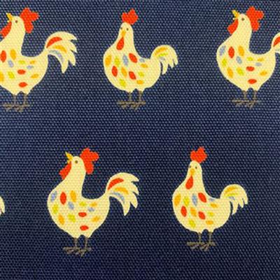 Hens On Navy Fabric 0.5m - exclusive