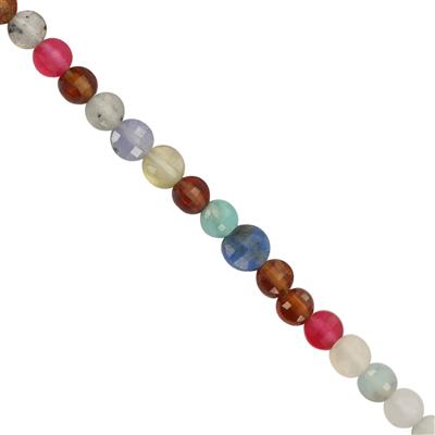 13cts Mix Stone Faceted Coin Approx 3 to 4mm 20cm Strands 