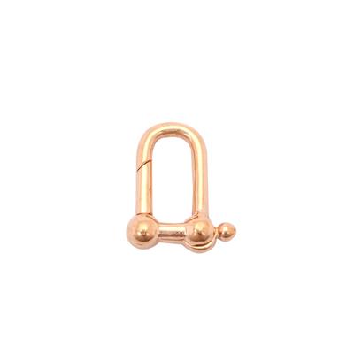 Rose Gold Plated 925 Sterling Silver Clasp Lock Approx 11x17mm 1pcs