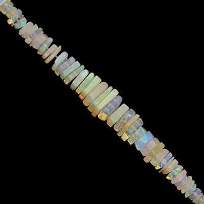 9cts Ethiopian Opal Graduated Smooth Square Heshi Approx 2 to 4mm, 7cm Strand