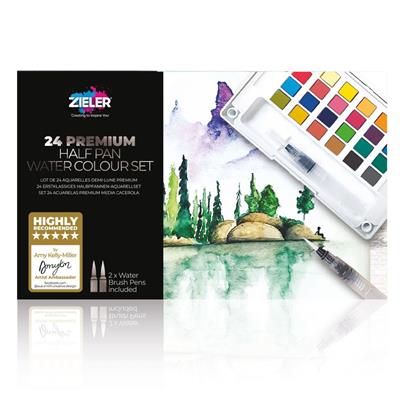 Zieler - 24 Premium Half Pan Watercolour Set