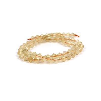 60cts Citrine Faceted Bicones Approx 6x6mm, 38cm Strand
