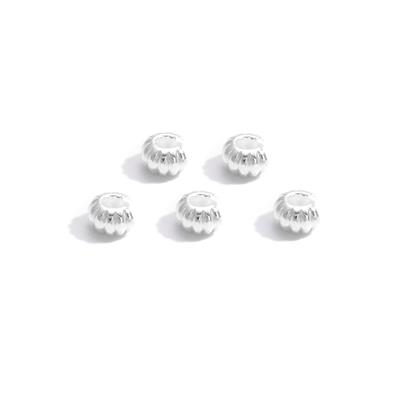 925 Sterling Silver Ridged Crimp Cover, 5pcs (Inner 2.8mm and outer 4.6mm)