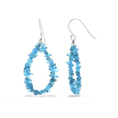 10cts Neon Apatite nuggets sterling silver earrings with hook, Approx 1.5 inch