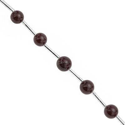 75cts Star Garnet Smooth Round Approx 7 to 9mm, 26cm Strand With Spacers
