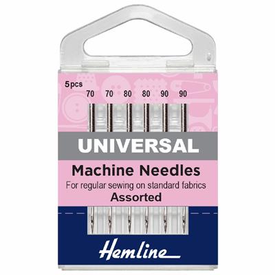 Hemline Sewing Machine Universal Needles Pack of 6