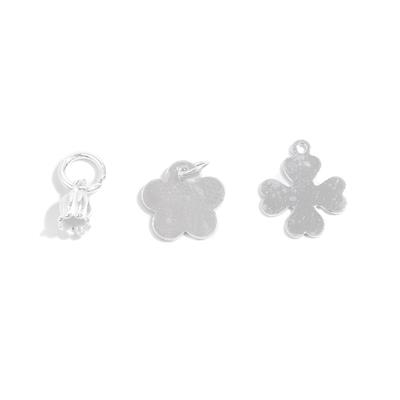925 Sterling Silver, Set of 3 Flower Charms 