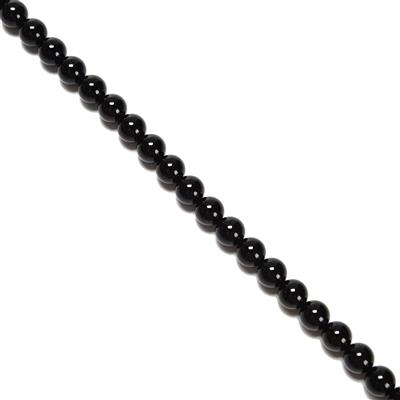 160cts Black Agate Plain Rounds, Approx. 8mm, 38cm strand