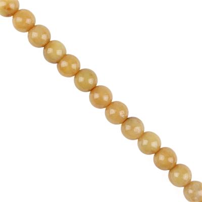 50cts Type A Yellow Jadeite Plain Rounds Approx5.5mm , 20cm Strand