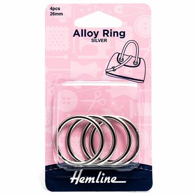 Alloy Ring 26mm Nickel 4 Pieces