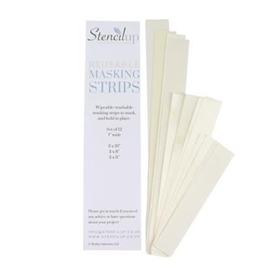 Reusable Masking Strips, 4 Reusable masking strips. Pack of 12, 3 sizes.