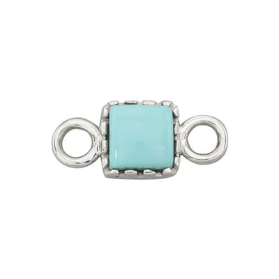 0.69cts 925 Sterling Silver Connector with Sleeping Beauty Turquoise Approx 11x6mm