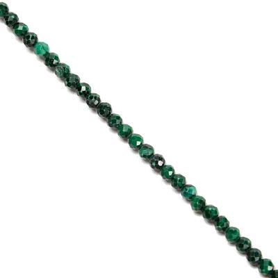75cts Malachite Faceted Rounds Approx 3mm 1 metre Strand