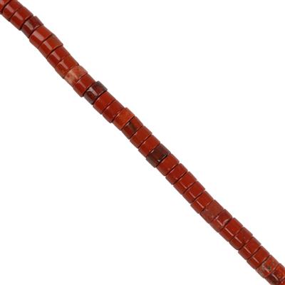 50cts Red Jasper Heshi Beads Approx 2x4mm, 38cm Strand