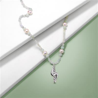 925 Sterling Silver White Topaz Twist, Type A White and Multi-colour Jadeite Project With Downloadable Instructions By Yvonne