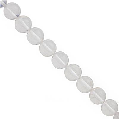 115cts Clear Crystal Quartz Centre Drill Plain Round Approx 6.5 to 7.5mm, 33cm Strand