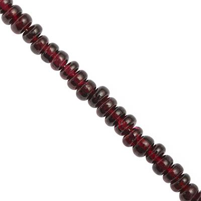 45cts Bharat Garnet Smooth Rondelles Approx 4x2 to 5x3mm, 20cm Strand With Spacers