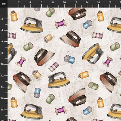 Atelier Collection Thread Spool and Iron Fabric Latte 0.5m