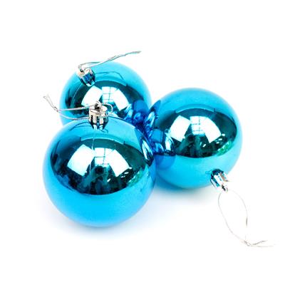 Teal Christmas Baubles Approx 8cm (3pk)