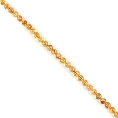 60cts Snowflake Citrine Plain Rounds Approx 6mm, 38cm Strand