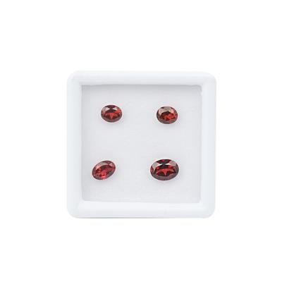 3.50cts Mozambique Garnet Brilliant Oval Approx 6x5 to 8x6mm, (Pack of 4)