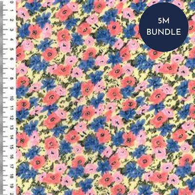 Viscose Poplin Prints Multi Floral Fabric Bundle (5m)