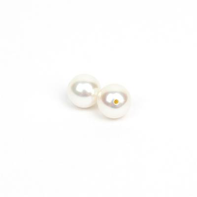 White Freshwater Cultured Nucleated Pearls Approx 8mm, 1 pair