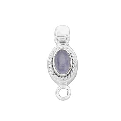 925 Sterling Silver Box Clasp with 0.75cts Tanzanite Oval