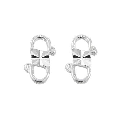 925 Sterling Silver S Clasp, 2pcs