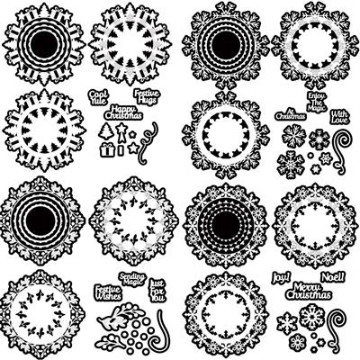 The Crafty Witches Festive Doilies SVG Collection, A Collection of 4 Doily SVG Collections with Matts & Sentiments