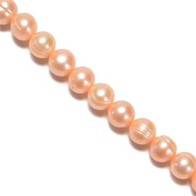 Apricot Freshwater Cultured Pearls Approx 7-8mm, 38cm Strand