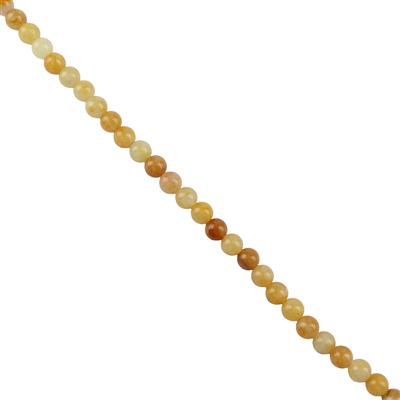 95cts Beeswax Quartzite Jade Rounds Approx 6mm, Approx 38cm Strand