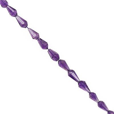 6cts Amethyst Faceted Raindrops Approx 4.3x2.5 to 6x3.2mm, 19cm Strand With Spacers