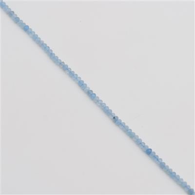 35cts Aquamarine Faceted Rondelles Approx 4x3mm, 38cm Strand