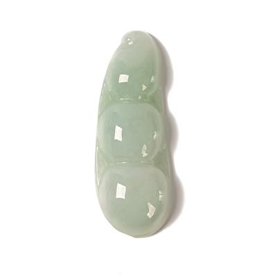 10cts Type A Aqua Jadeite Carved Pea Pod