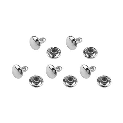 Silver Plated Base Metal Rivets, 7mm (5 pairs)