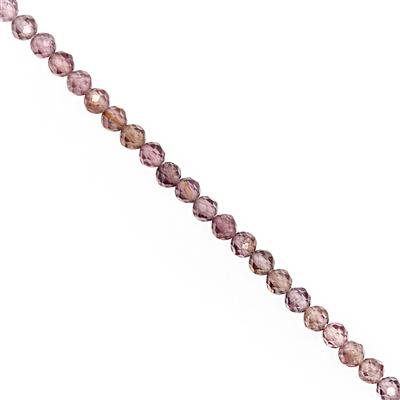 15cts Shaded Lavender Spinel Micro Faceted Round Approx 2mm, 38cm Strand