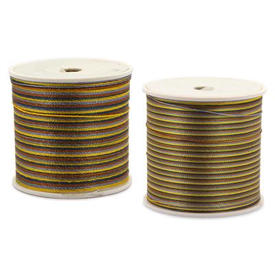 1mm Mixed Metals Cord Viscose Rayon Cord & 3x 0.5mm Mixed Metals Thread, 10m Length
