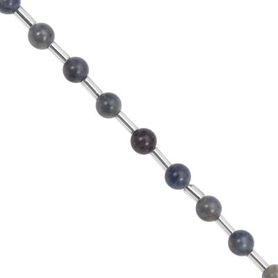 32cts Multi Sapphire Smooth Round Approx 4.50 to 5.25mm, 21cm Strand with Spacers