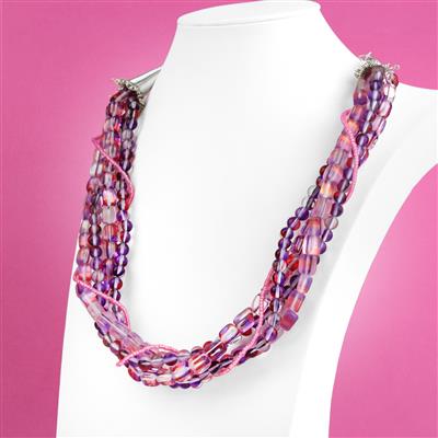 Mystic Aura Quartz Bundle Lilac and Pinks, Pink Seed Bead Project With Downloadable Instructions By Claire Macdonald