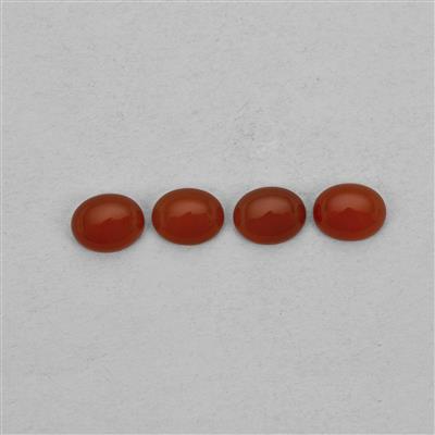 10cts Red Onyx Approx 10x8mm Oval Pack of 4