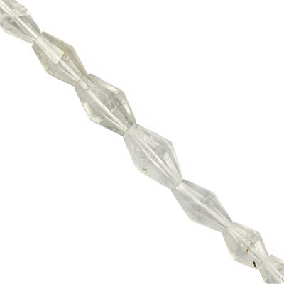 75cts White Topaz Faceted Long Bicone Approx 7x5 to 16x8mm 20 cm Strand