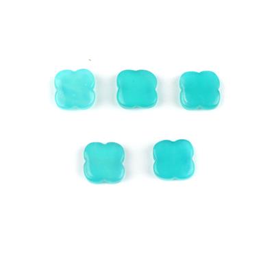 15cts Icy Amazonite Clovers Approx 9mm, 5pcs