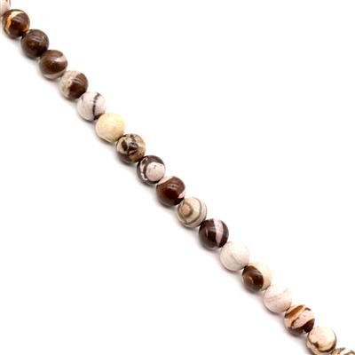 460cts Zebra Jasper Plain Round Approx 8mm, 1 Meter Strand