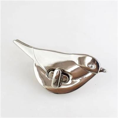 Silver Bird Bag Lock Clasp (7cm x 3cm)