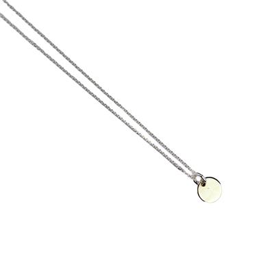 925 Sterling Silver Round Disc Necklace, 18
