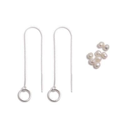 925 Sterling Silver Earring Mini Makes with 4 Pairs of 4x3mm Potato Pearls